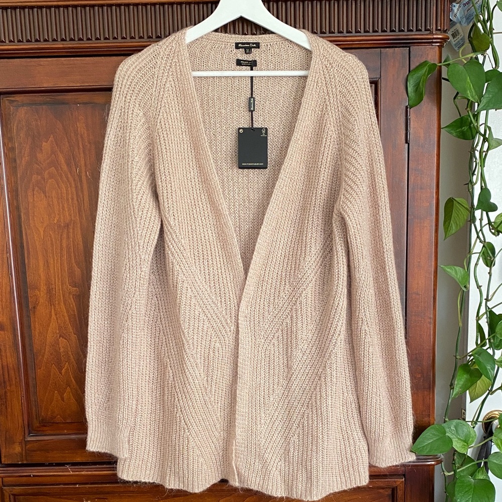 Massimo Dutti Beige Cardigan Sweater
